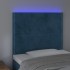 Cabecero con luces LED terciopelo azul oscuro 100x5x118/128