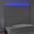Cabecero con luces LED cuero sintético gris 90x5x118/128