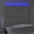 Cabecero con luces LED cuero sintético gris 100x5x118/128