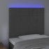 Cabecero con luces LED terciopelo gris oscuro 80x5x118/128