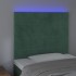 Cabecero con luces LED terciopelo verde oscuro 80x5x118/128