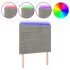 Cabecero con luces LED terciopelo gris claro 90x5x118/128