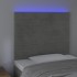 Cabecero con luces LED terciopelo gris claro 90x5x118/128