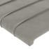 Cabecero con luces LED terciopelo gris claro 90x5x118/128