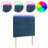 Cabecero con luces LED terciopelo azul oscuro 80x5x118/128