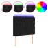 Cabecero con luces LED terciopelo negro 90x7x118/128