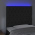 Cabecero con luces LED terciopelo negro 90x7x118/128