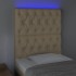 Cabecero con luces LED tela crema 80x7x118/128