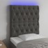 Cabecero con luces LED terciopelo gris oscuro 80x7x118/128