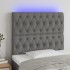 Cabecero con luces LED tela gris oscuro 100x7x118/128
