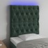 Cabecero con luces LED terciopelo verde oscuro 80x7x118/128