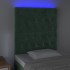 Cabecero con luces LED terciopelo verde oscuro 80x7x118/128