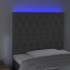 Cabecero con luces LED terciopelo gris oscuro 100x7x118/128