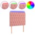 Cabecero con luces LED terciopelo rosa 90x7x118/128