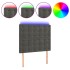 Cabecero con luces LED terciopelo gris oscuro 90x5x118/128