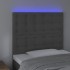 Cabecero con luces LED terciopelo gris oscuro 90x5x118/128