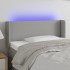 Cabecero con LED de tela gris claro 93x16x78/88