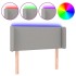 Cabecero con LED de tela gris claro 93x16x78/88
