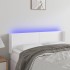 Cabecero con LED cuero sintético blanco 147x16x78/88