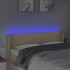 Cabecero con LED de tela crema 147x16x78/88