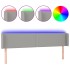 Cabecero con LED de tela gris claro 163x16x78/88