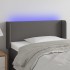Cabecero con LED cuero sintético gris 83x16x78/88