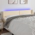 Cabecero con LED de tela crema 203x16x78/88