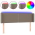 Cabecero con LED de tela gris taupe 147x16x78/88