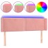 Cabecero con LED de terciopelo rosa 147x16x78/88
