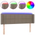 Cabecero con LED de tela gris taupe 147x16x78/88