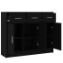 Aparador de madera de ingeniería negro 91x28x75