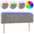 Cabecero con LED de terciopelo gris claro 147x16x78/88