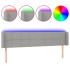 Cabecero con LED de tela gris claro 183x16x78/88