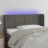Cabecero con LED de terciopelo gris oscuro 93x16x78/88