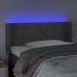 Cabecero con LED de terciopelo gris oscuro 93x16x78/88