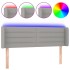 Cabecero con LED de tela gris claro 147x16x78/88
