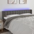 Cabecero con LED cuero sintético gris 163x16x78/88