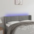 Cabecero con LED de terciopelo gris claro 147x16x78/88