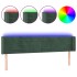 Cabecero con LED de terciopelo verde oscuro 203x16x78/88