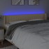 Cabecero con LED de tela crema 183x16x78/88