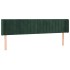 Cabecero con LED de terciopelo verde oscuro 183x16x78/88