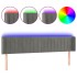 Cabecero con LED de terciopelo gris claro 163x16x78/88