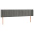 Cabecero con LED de terciopelo gris claro 163x16x78/88
