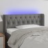 Cabecero con LED de tela gris oscuro 103x16x78/88