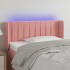 Cabecero con LED de terciopelo rosa 83x16x78/88