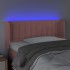 Cabecero con LED de terciopelo rosa 83x16x78/88
