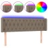 Cabecero con LED de tela gris taupe 163x16x78/88