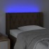 Cabecero con LED de tela marrón oscuro 83x16x78/88