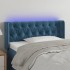 Cabecero con LED de terciopelo azul oscuro 93x16x78/88