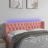 Cabecero con LED de terciopelo rosa 163x16x78/88